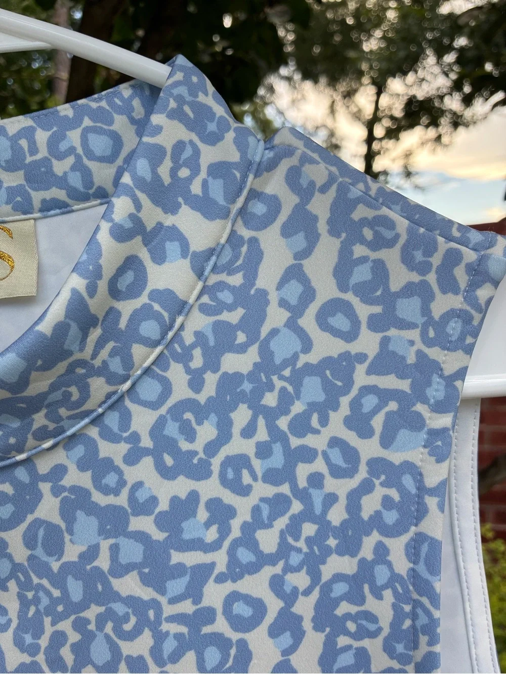 SSYS NWOT Augusta Pearl Button Scuba Dress Blue Animal Print Size Large (10-12) - Picture 8 of 11